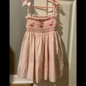 Homemade Flamingo smocked dress
